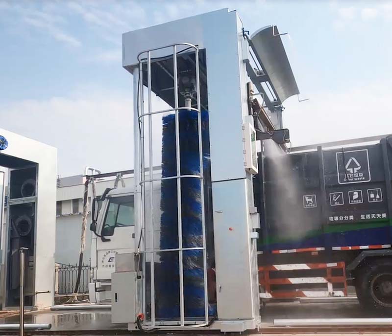 Customized garbage truck and sanitation truck washing system 