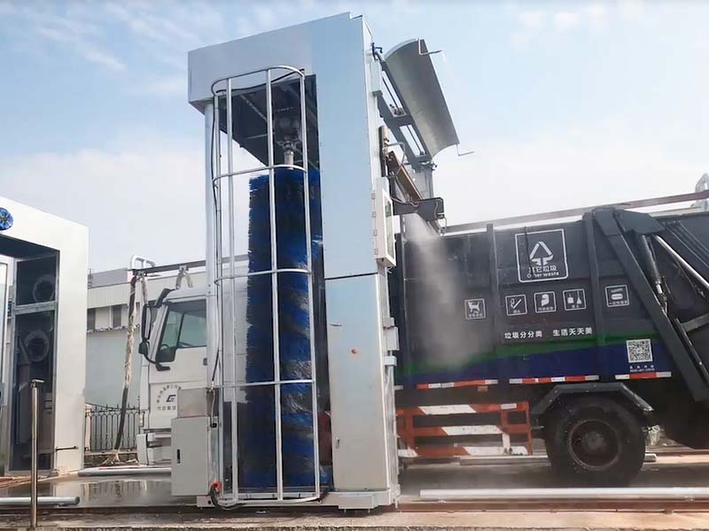 Customized garbage truck and sanitation truck washing system 
